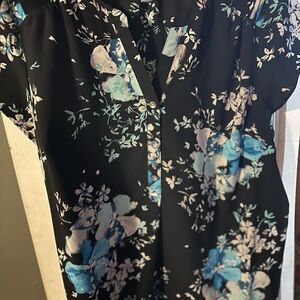 Croft & Barrow Black Floral Blouse